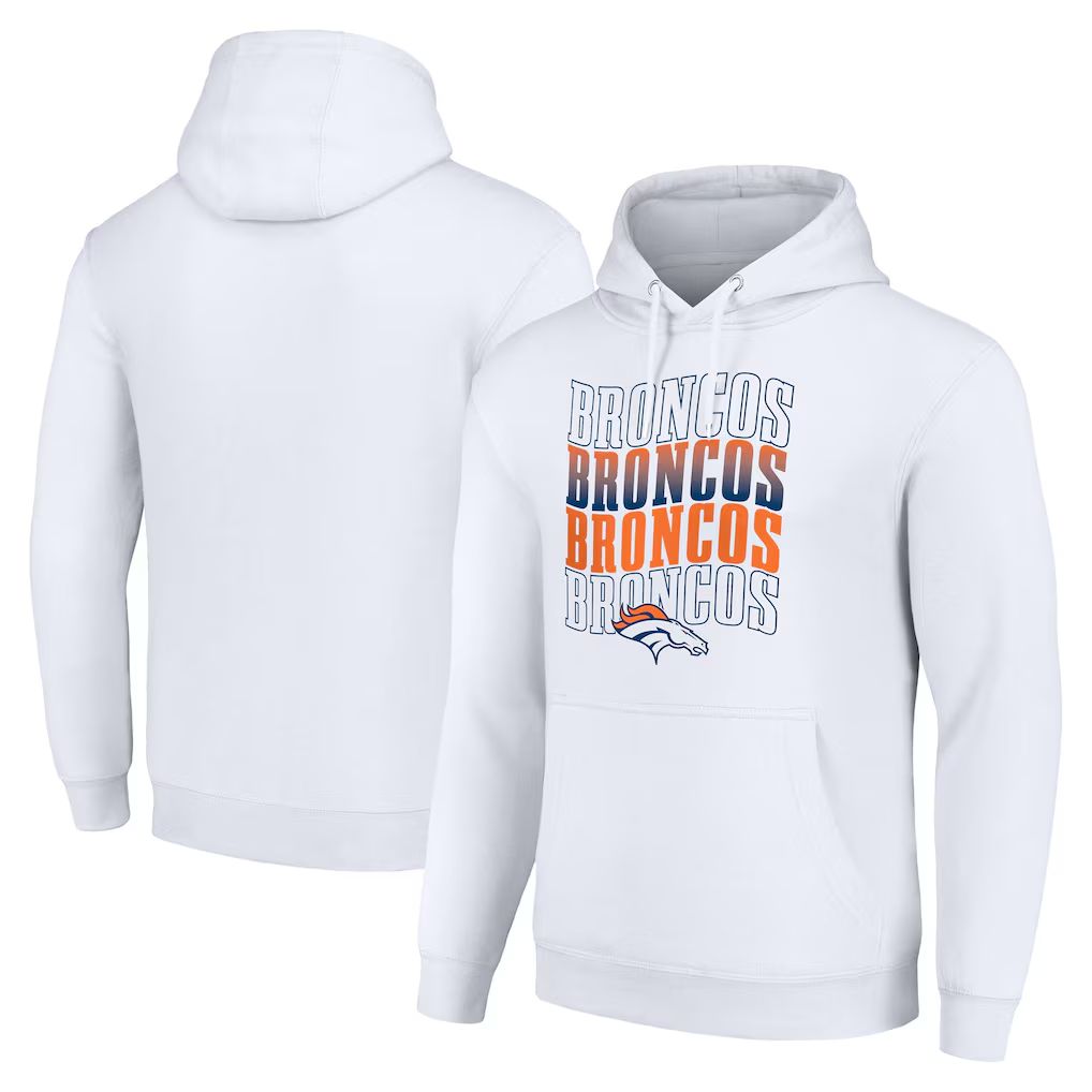 Men 2026 NFL Denver Broncos White Hoodie hooded style 02